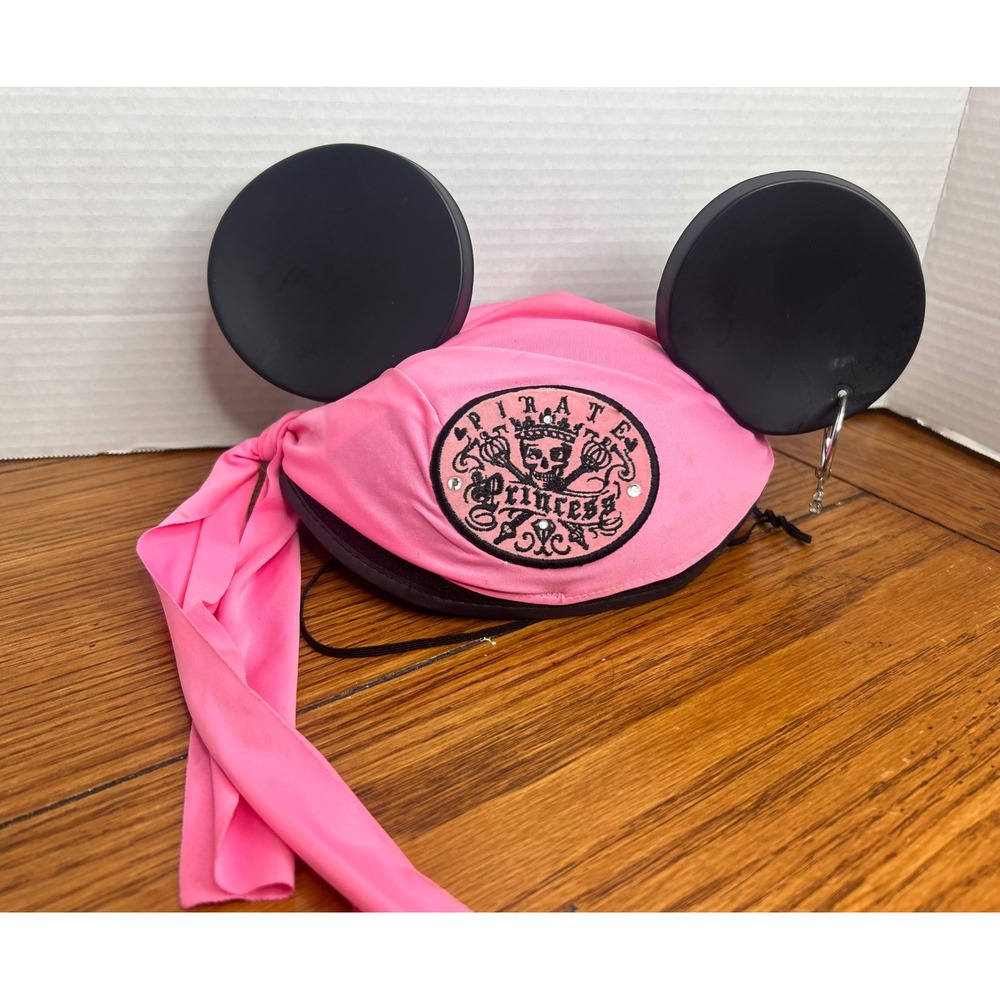 Disney Parks Pirate Princess Mickey Mouse Ear Hat Pink Black Youth Souvenir